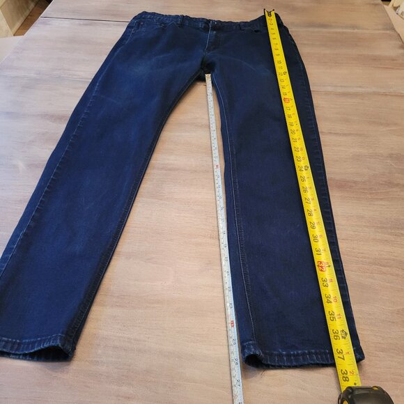 Perruzo Skinny Fit Denim Men’s Jeans Size 34x30 Dark Wash - Picture 7 of 11